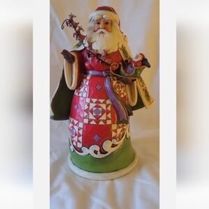 Jim Shore SANTA CLAUS W/flying REINDEER "Christmas Miracles Are In Your Grasp"